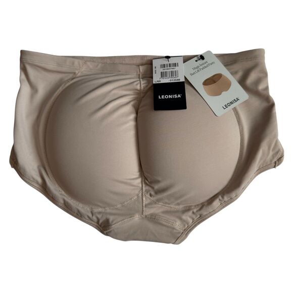 NWT Leonisa Women's Magic Butt Lift Rear-Padded Brief Light Beige Nude Large - Picture 1 of 4